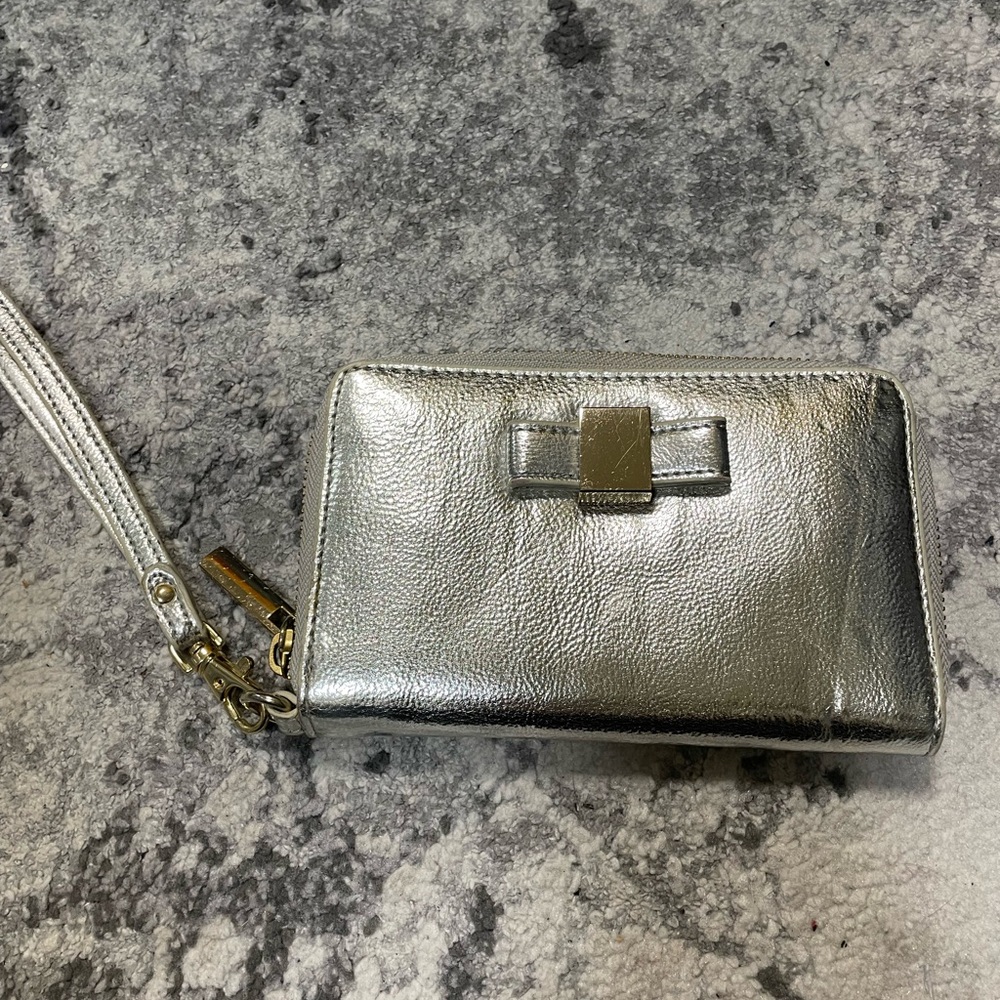 Ivanka Trump Silver Wristlet Clutch